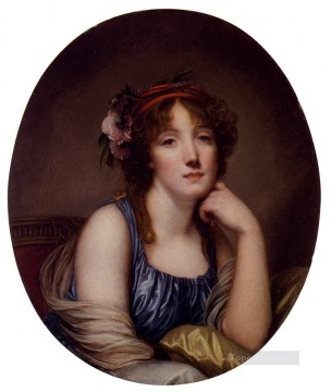  Artists Oil Painting - Portrait Of A Young Woman Said To Be The Artists Daughter figure Jean Baptiste Greuze
